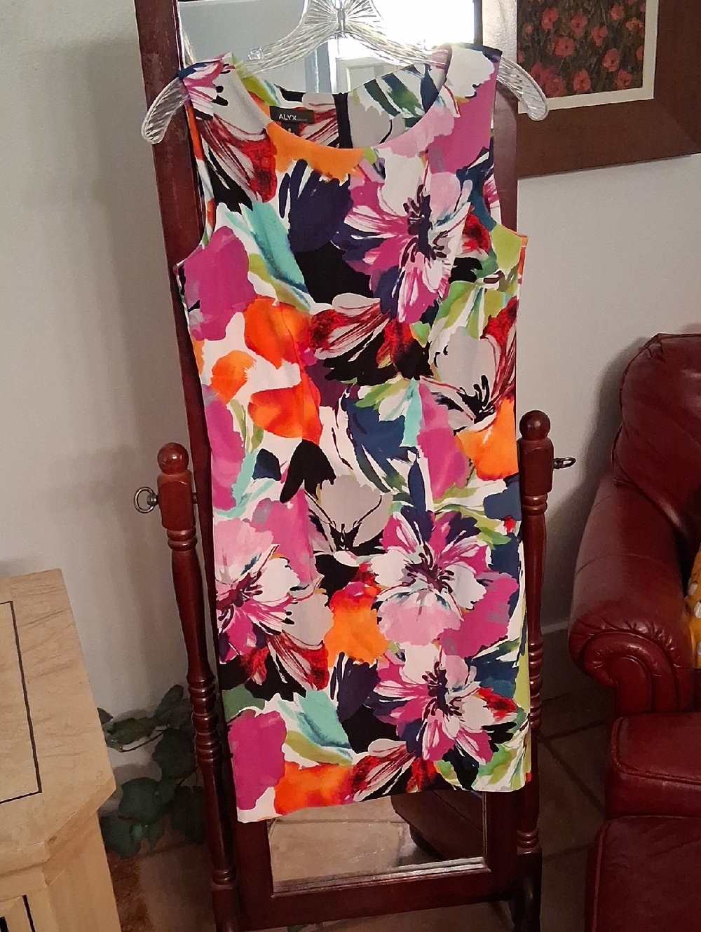Alyx Vibrant Floral Sleeveless Shift Dress - Pink, Orange, Blue